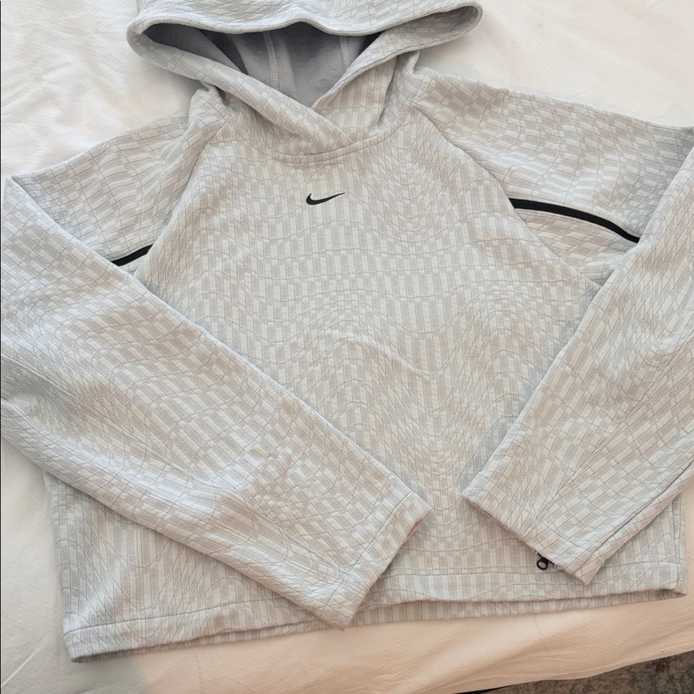 Nike Women’s Light Gray Hoodie with Black Swoosh